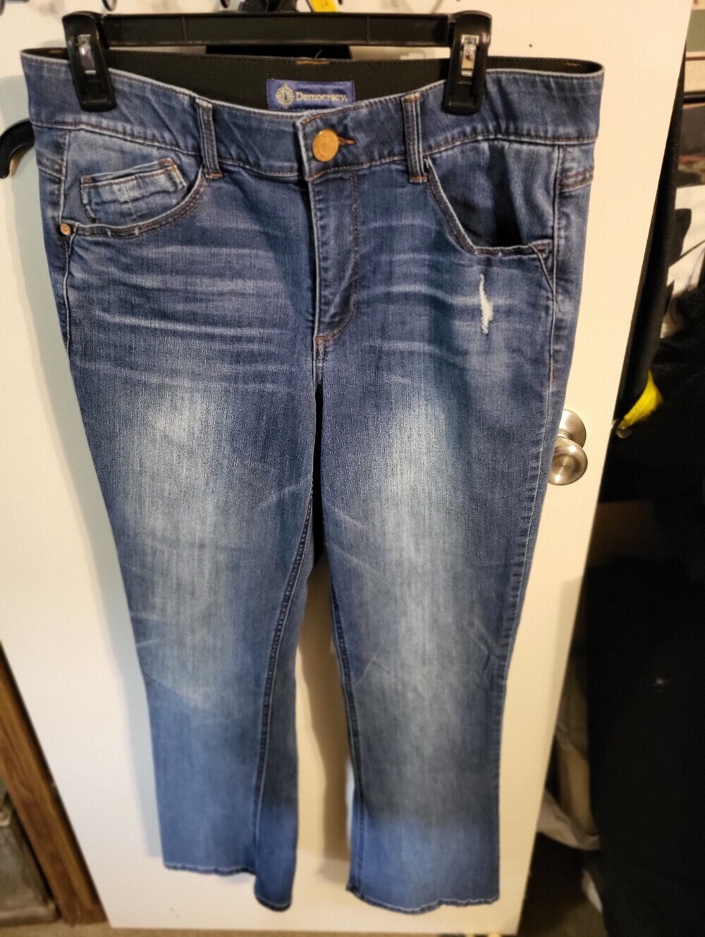 DEMOCRACY WOMANS BOOT CUT DISTRESSED JEANS SZ 12